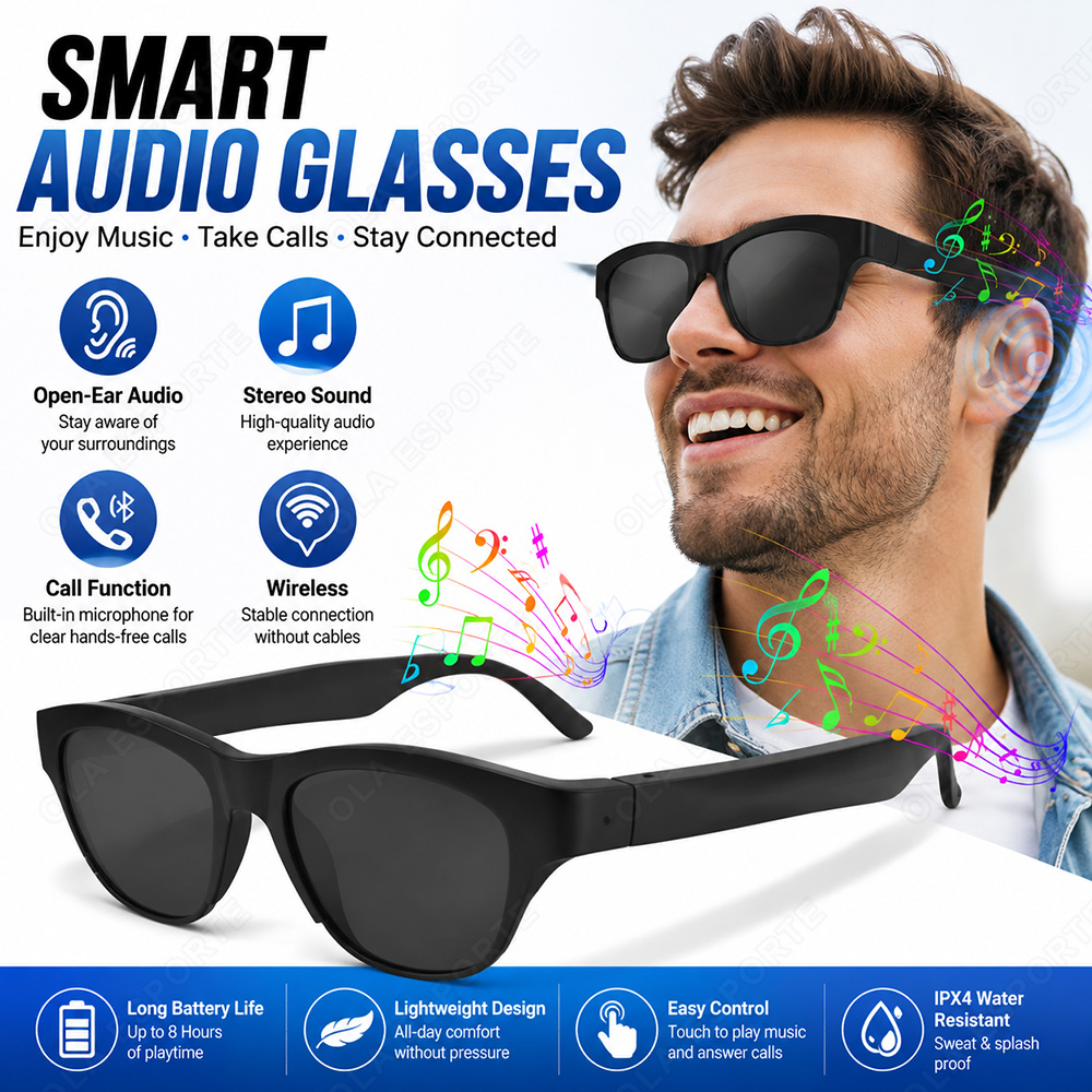 Audio Music Arabic - Kacamata Audio Pintar Bluetooth 5.3 Kontrol