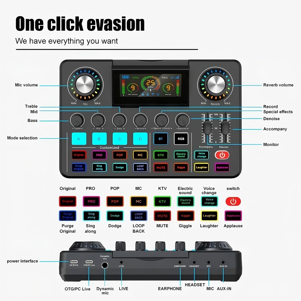 Audio Music Voice Changer - A20I Audio Mixer, Kartu Suara Live
