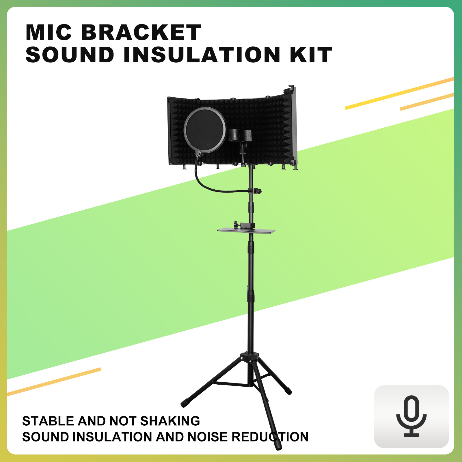Recording Pop Filter - Bilik Isolasi Mikrofon Studio dengan Tripod