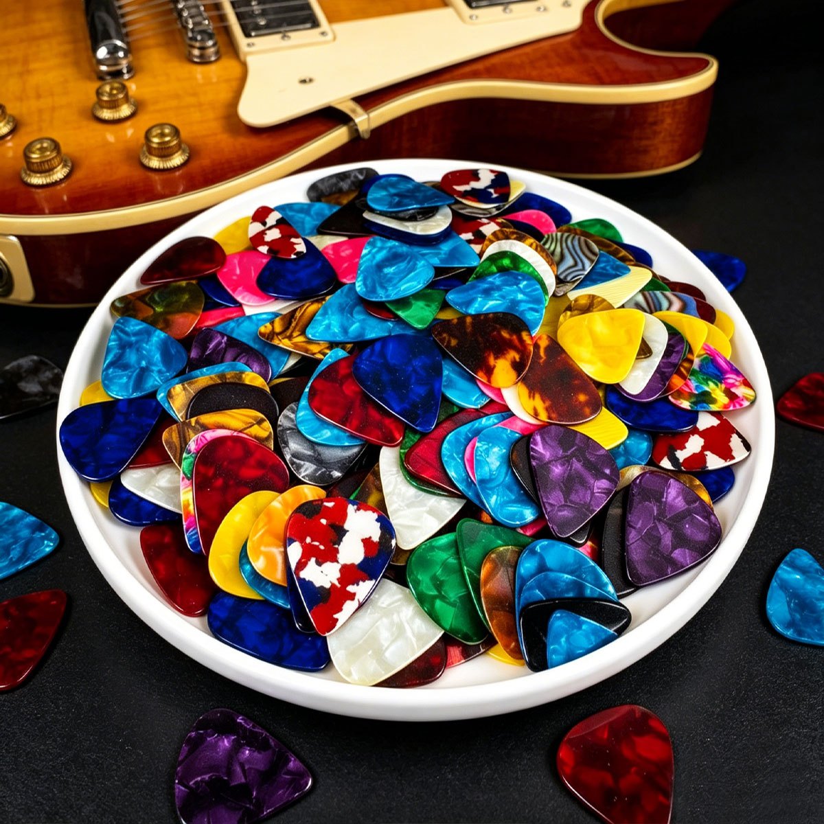 Electric Guitar Pick Pack - 81 Buah Pick Gitar Seluloid 0.46Mm,