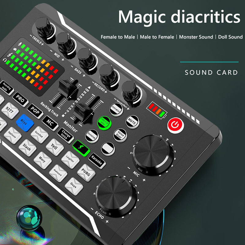 Audio Music Voice Changer - F998 kartu suara Live DJ, kartu