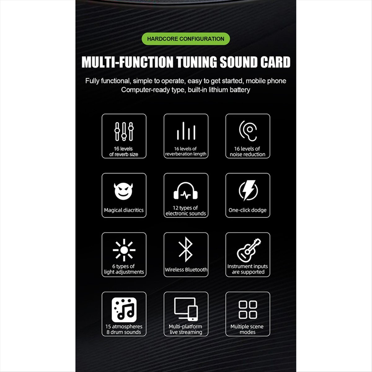 Audio Music Voice Changer - DT77 SN800 Kartu Suara Live Pengubah