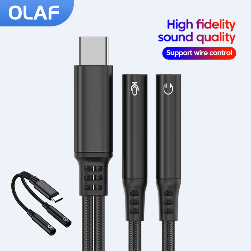 Audio And Music Splitter - USB/Tipe C Ke Adaptor Jack Ganda