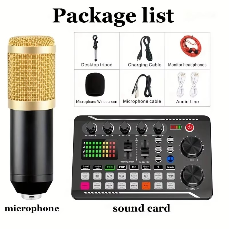 Audio Music Voice Changer - Mikrofon Kondensor Mikrofon Profesional Kartu Mixer