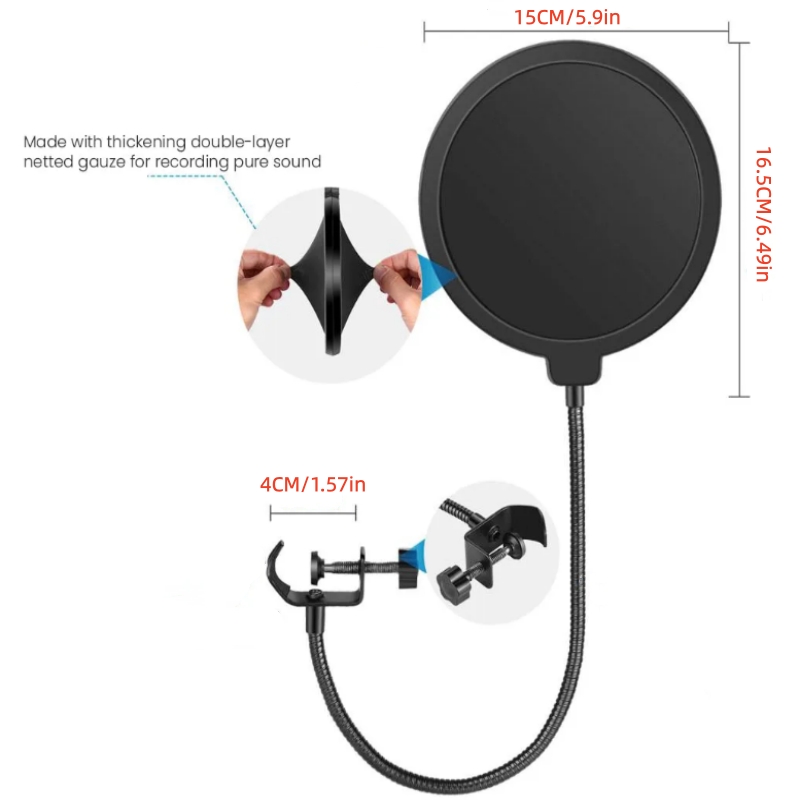 Aksesoris Mikrofon MF6 Metal P - Recording Pop Filter ulasan dan harga