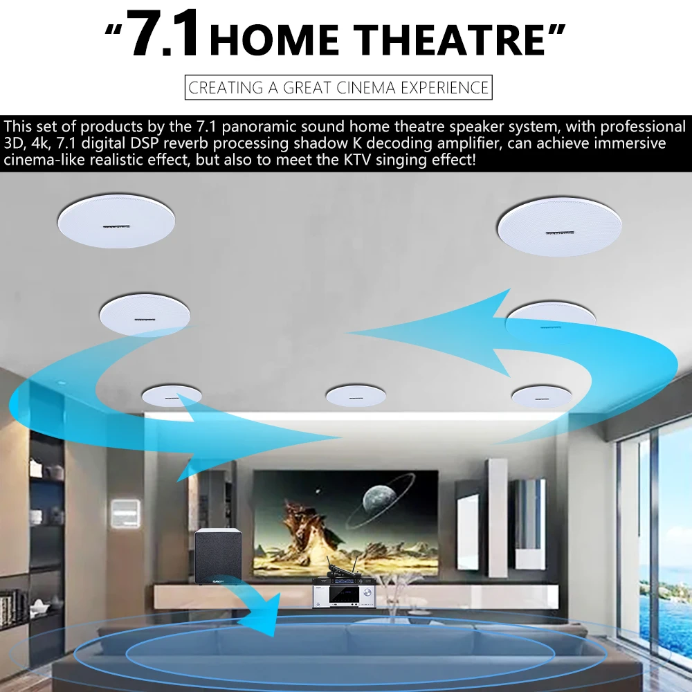 7.1 Set Speaker Plafon Home Th - Audio Music Background ulasan dan harga