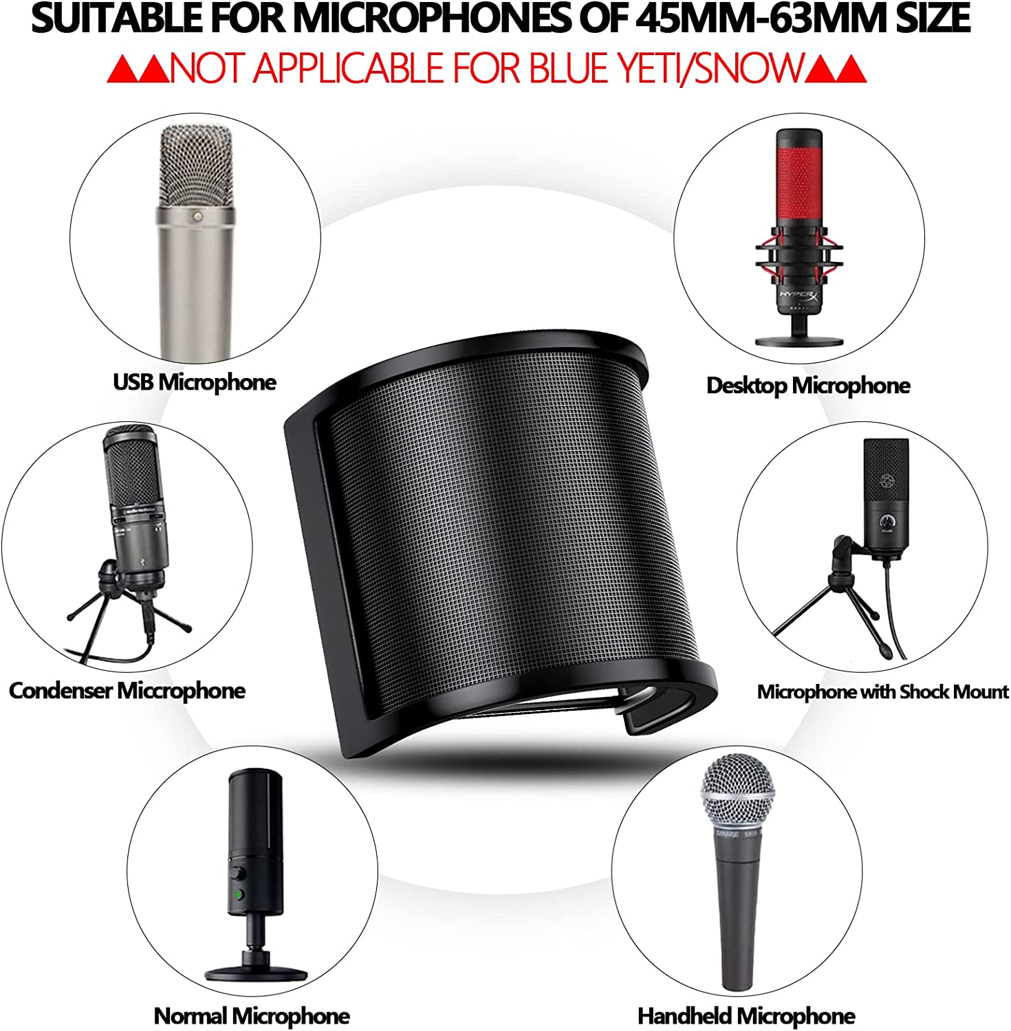 Filter mikrofon Universal Pop  - Recording Pop Filter ulasan dan harga