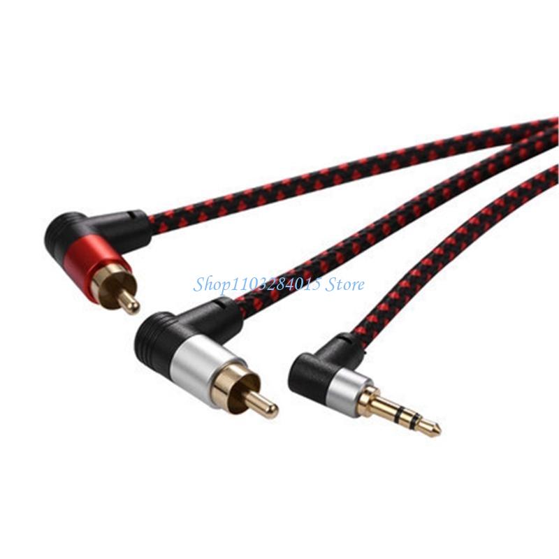 R6FF 90 ° Kabel RCA 3.5Mm Ke 2 - Audio And Music Splitter ulasan dan harga
