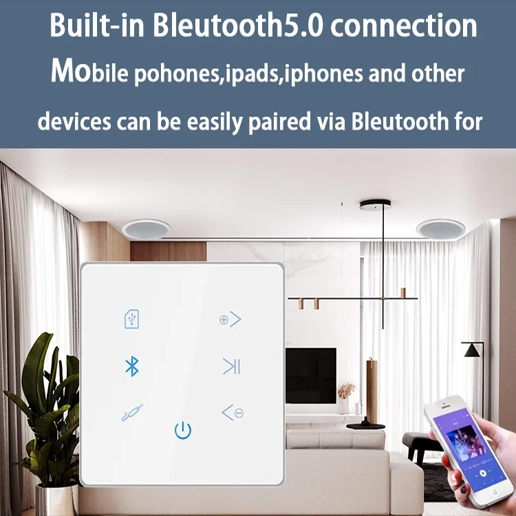 Amplifier Dinding Bluetooth, p - Audio Music Background ulasan dan harga
