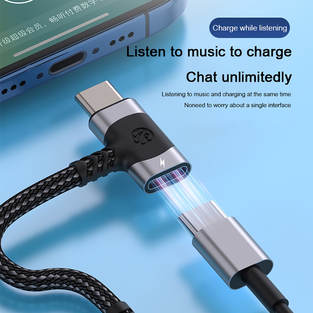 Adaptor Splitter OTG Tipe C 2  - Audio And Music Splitter ulasan dan harga