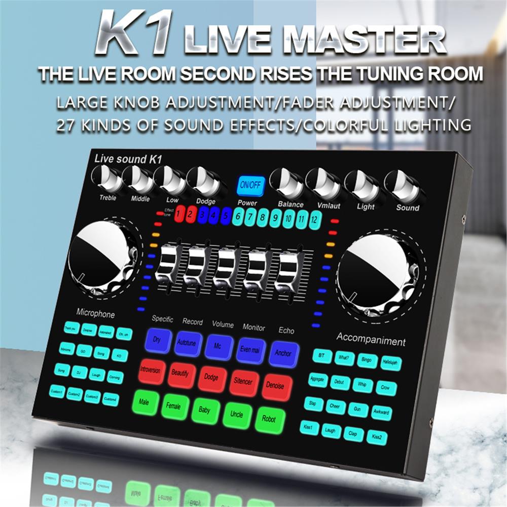 K1 Audio Mixer Live Sound Card - Audio Music Voice Changer ulasan dan harga