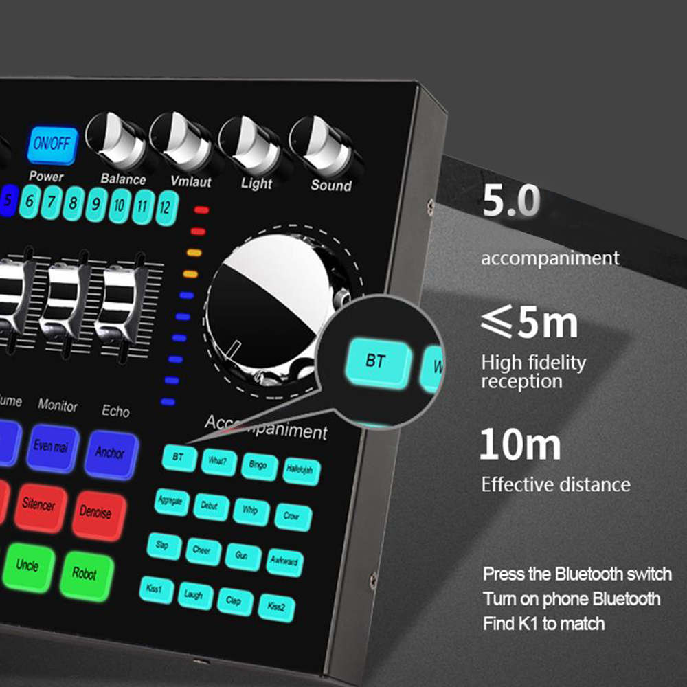K1 Audio Mixer Live Sound Card - Audio Music Voice Changer ulasan dan harga