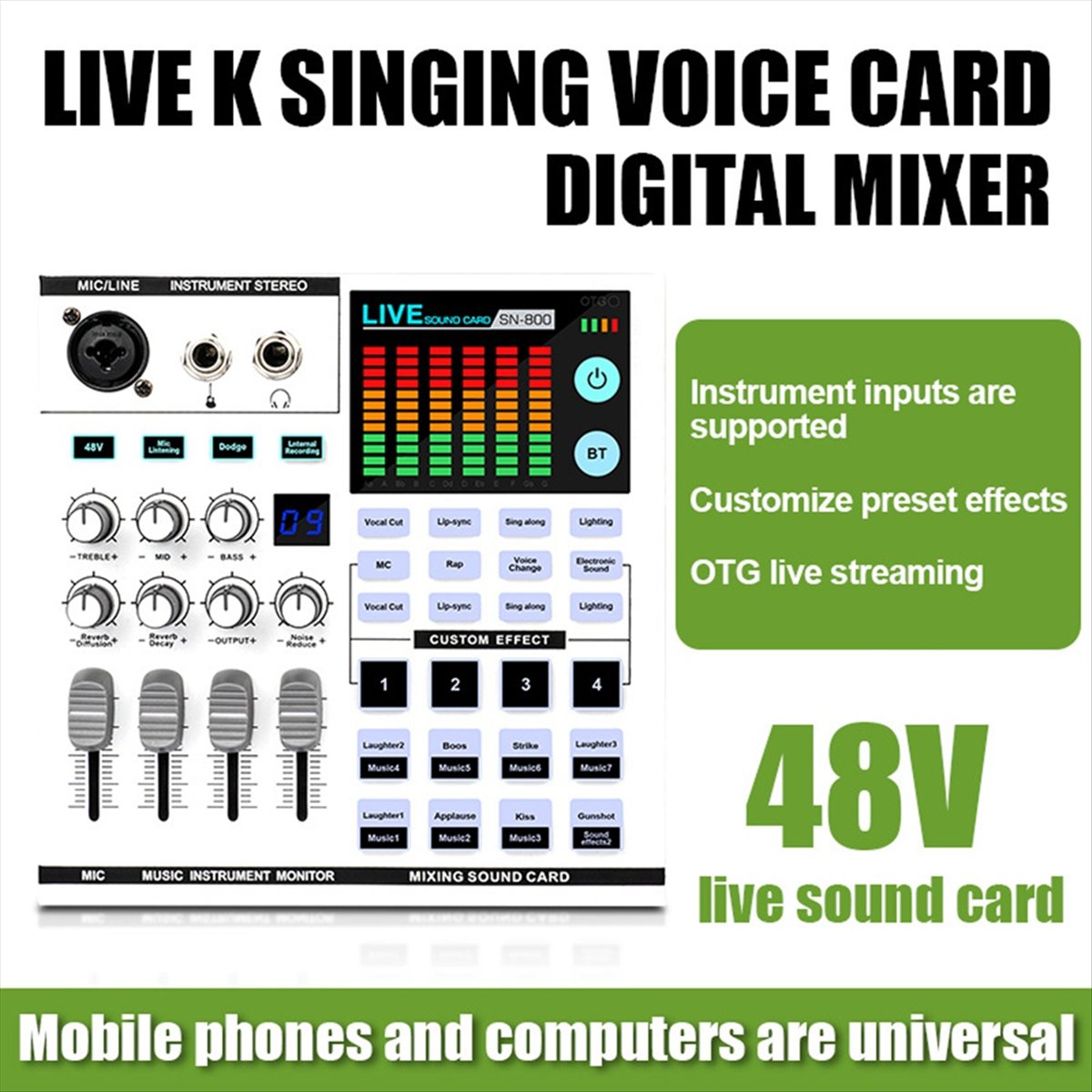 DTC5 SN800 Kartu Suara Live Pe - Audio Music Voice Changer ulasan dan harga